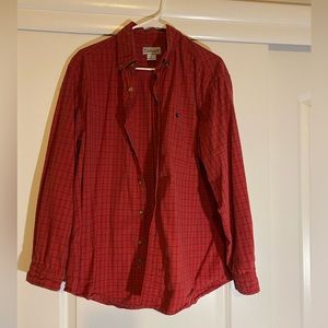 Carhartt Flannel Shirt Men’s size Large Red Plaid Long Sleeve Button Down